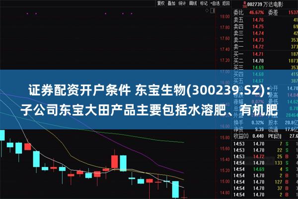 证券配资开户条件 东宝生物(300239.SZ)：子公司东宝大田产品主要包括水溶肥、有机肥