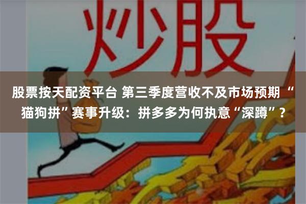 股票按天配资平台 第三季度营收不及市场预期 “猫狗拼”赛事升级：拼多多为何执意“深蹲”？